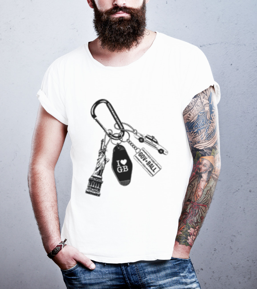 Governors Ball Music Festival 2023 Keychain Lineup Essentials T-Shirt