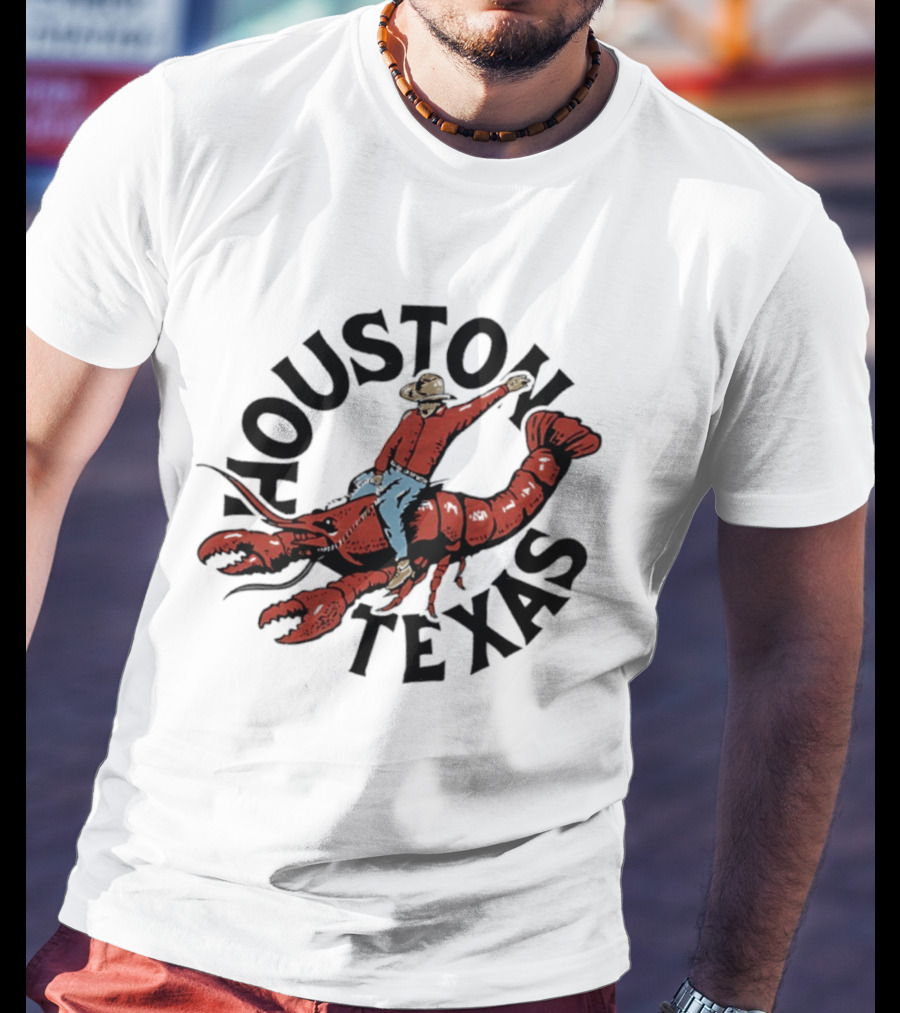 Houston Texas Crawfish Cowboy Riding Effigy T-Shirt
