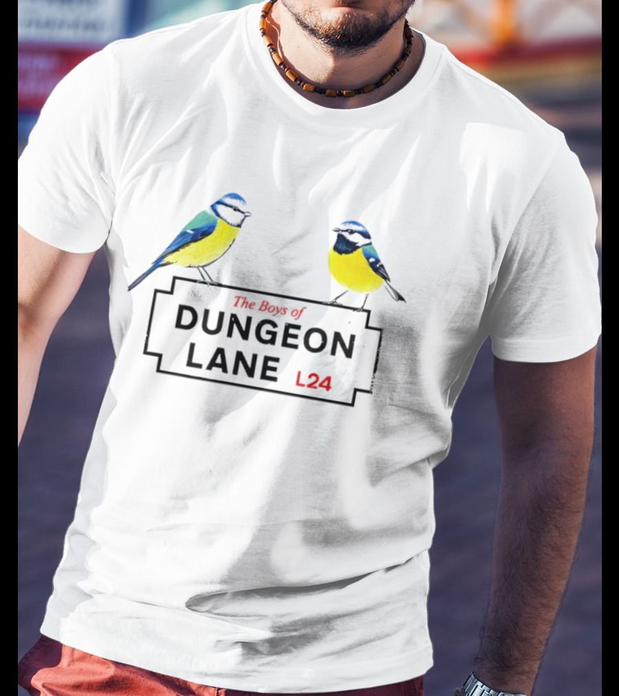 The Boys Of Dungeon Lane L24 Two Blue And Yellow Birds T-Shirt