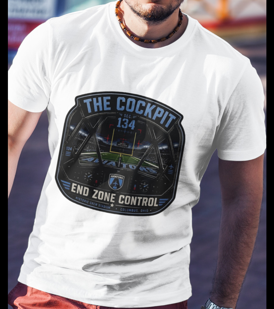 The Cockpit Sec 134 Aviators End Zone Control Historic Crew Stadium Columbus Ohio T-Shirt