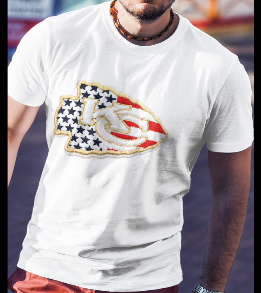 USA 250 Chiefs Stars And Stripes KC Patch T-Shirt