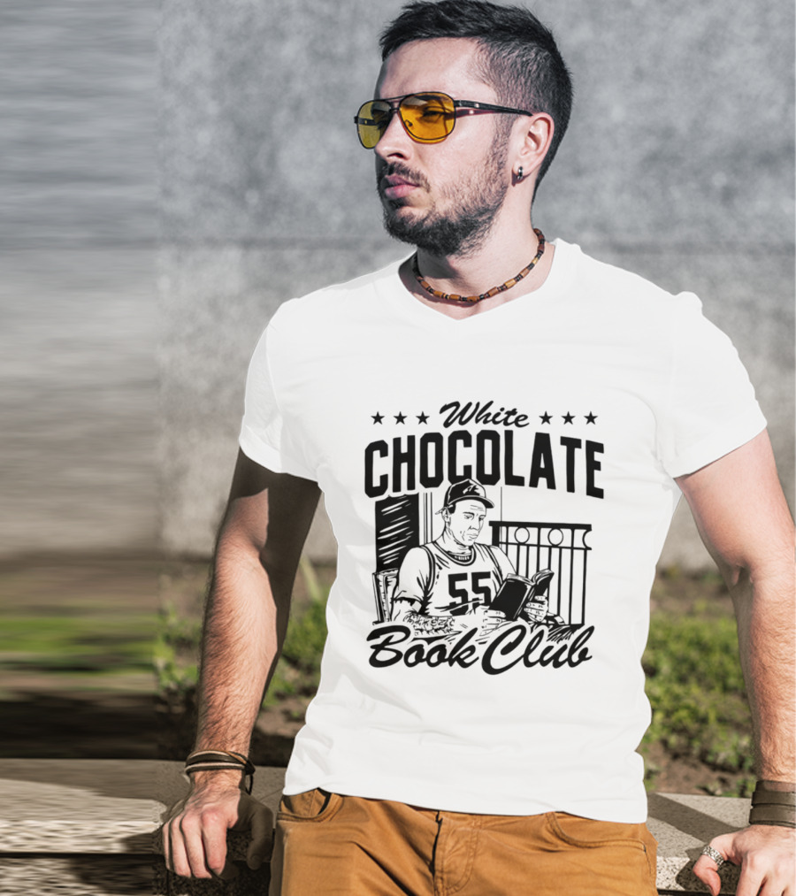White Chocolate Book Club 55 Star Jersey Reader T-Shirt
