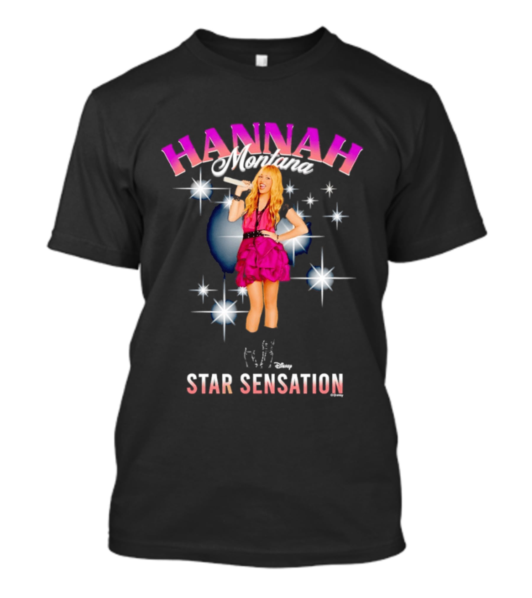 Hannah Montana Star Sensation Pink Glam Microphone Pop T-Shirt