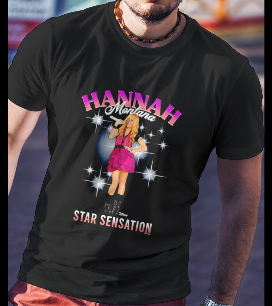 Hannah Montana Star Sensation Pink Glam Microphone Pop T-Shirt