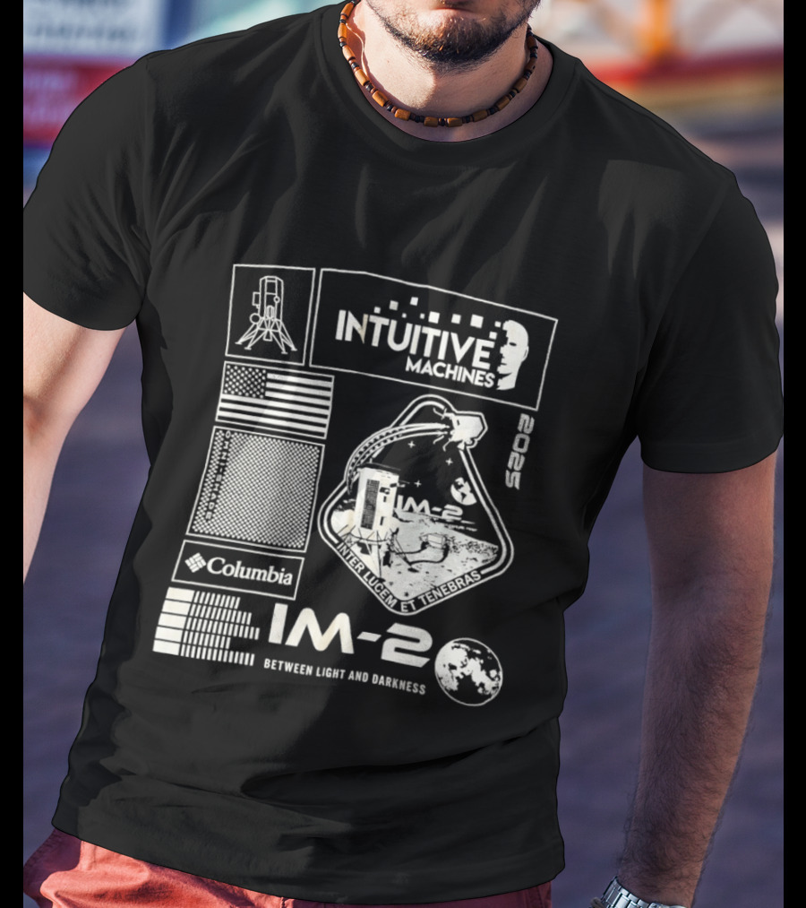 Intuitive Machines IM 2 Mission Lunar Lander Space Exploration 2025 Lunar Light And Darkness T-Shirt