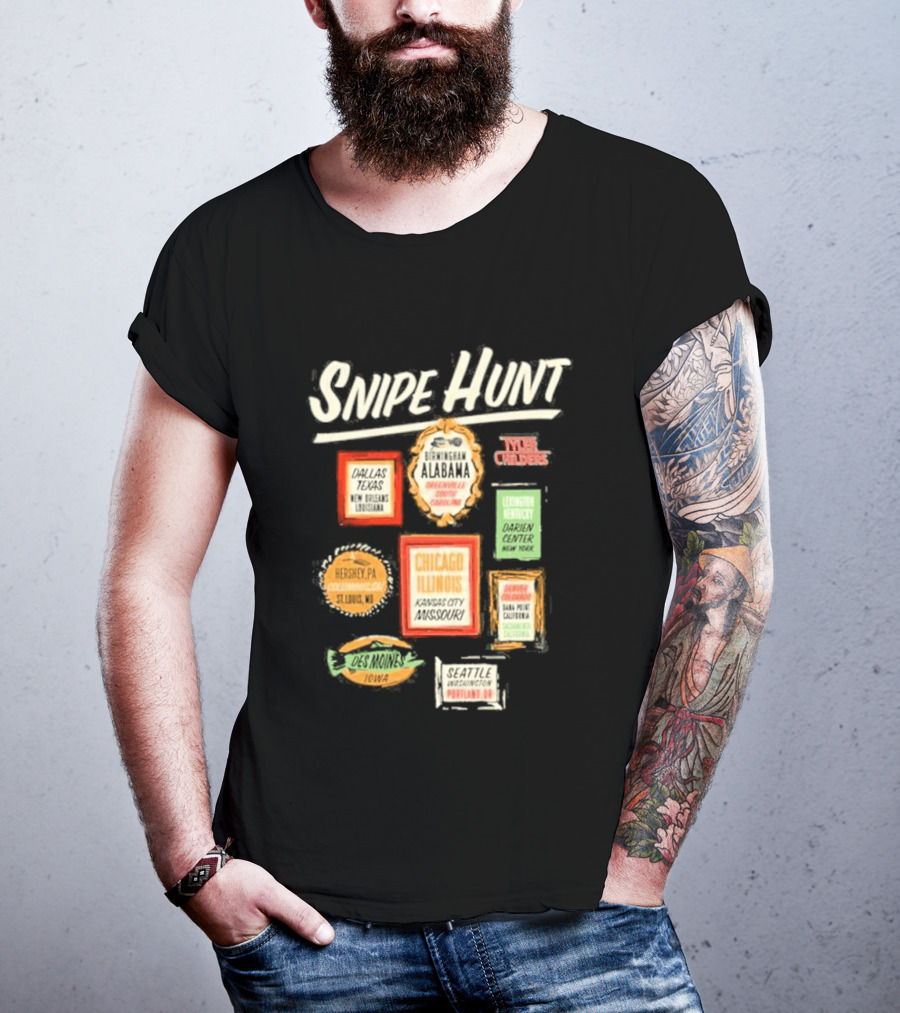 Snipe Hunt Tyler Childers Frames 2026 Tour Chicago Illinois Cincinnati Ohio Portland Maine T-Shirt