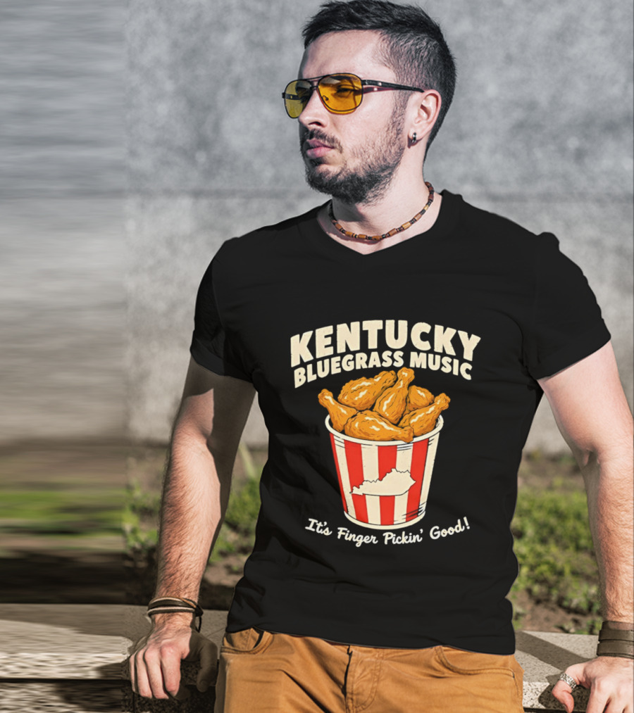 Kentucky Bluegrass Music It's Finger Pickin' Good Fried Chicken Bucket T-Shirt