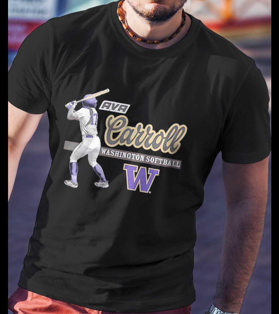 Ava Carroll Washington Softball Huskies W Logo 90s T-Shirt