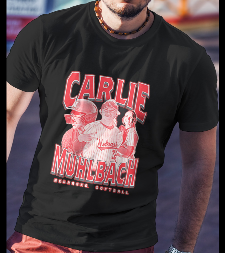 Carlie Muhlbach Nebraska Softball Vintage 90s T-Shirt