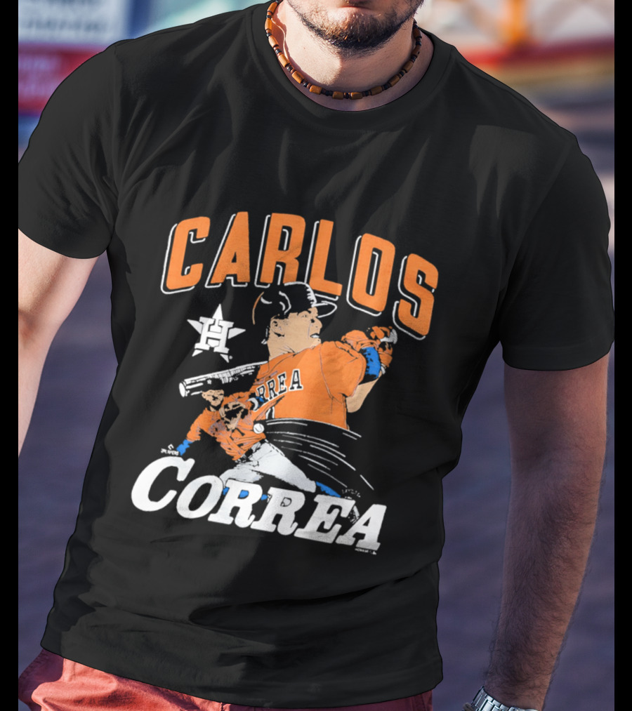 Carlos Correa Astros Caricature Tri Blend T-Shirt