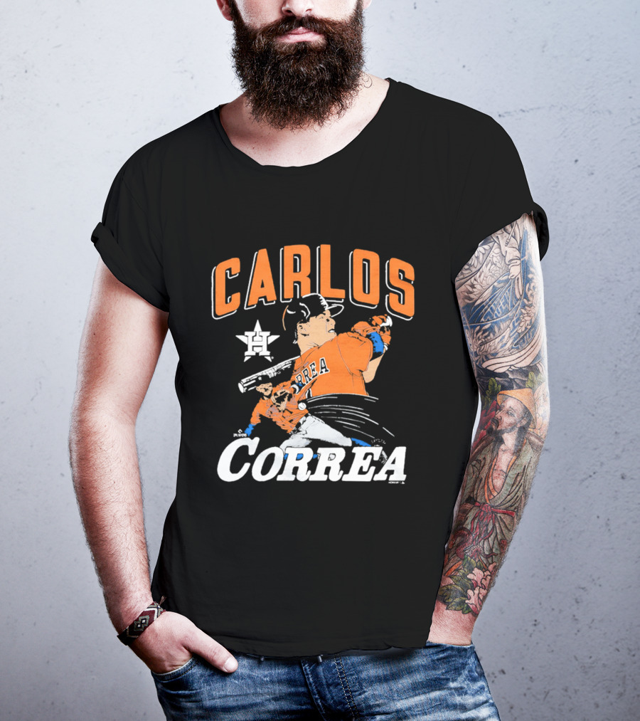 Carlos Correa Astros Caricature Tri Blend T-Shirt