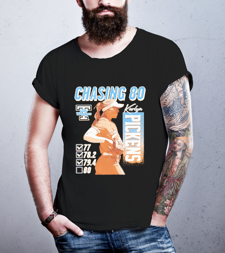 Karlyn Pickens Tennessee Lady Volunteers Softball Chasing 80 T-Shirt