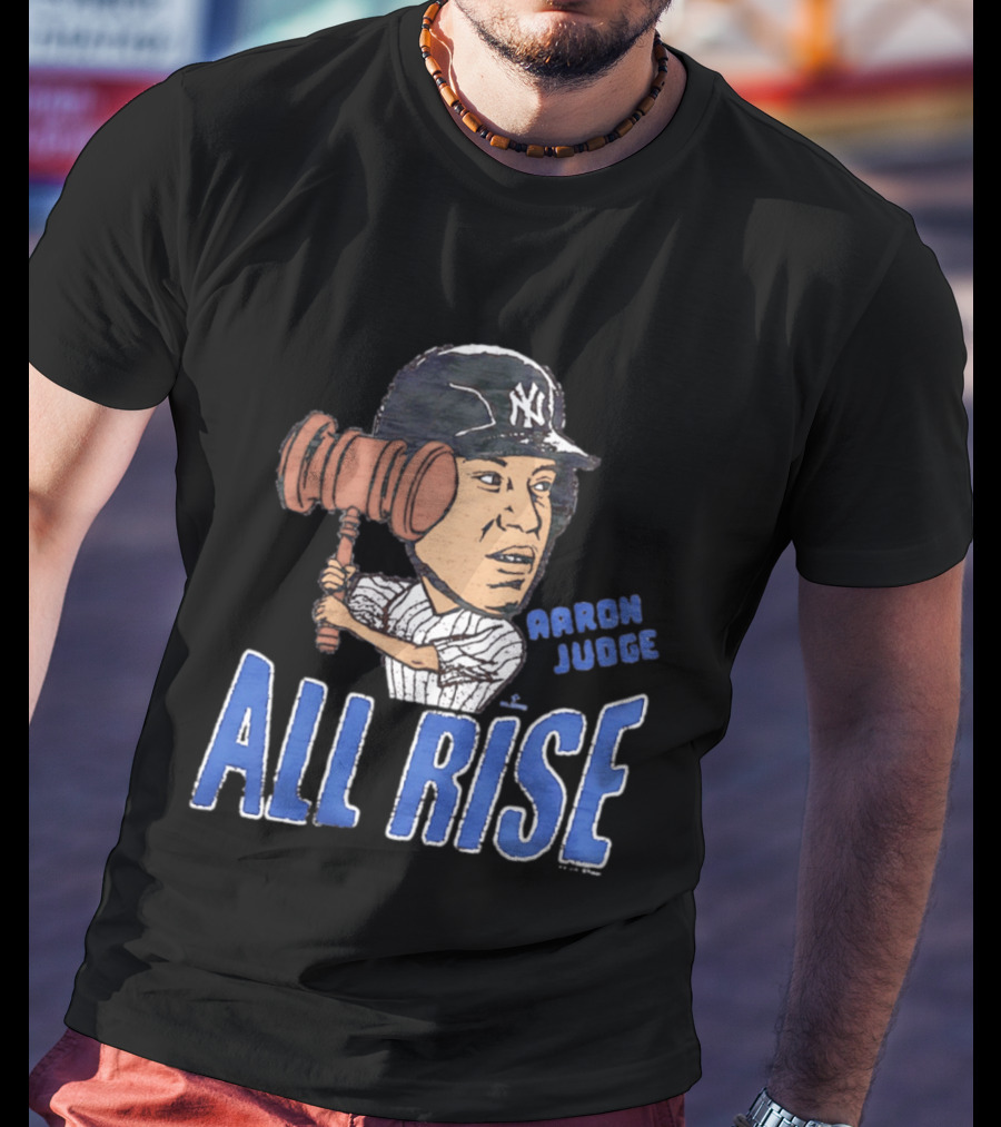 New York Yankees Aaron Judge All Rise Caricature Tri Blend T-Shirt