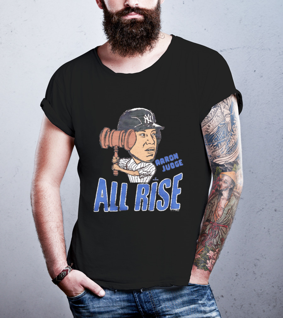 New York Yankees Aaron Judge All Rise Caricature Tri Blend T-Shirt