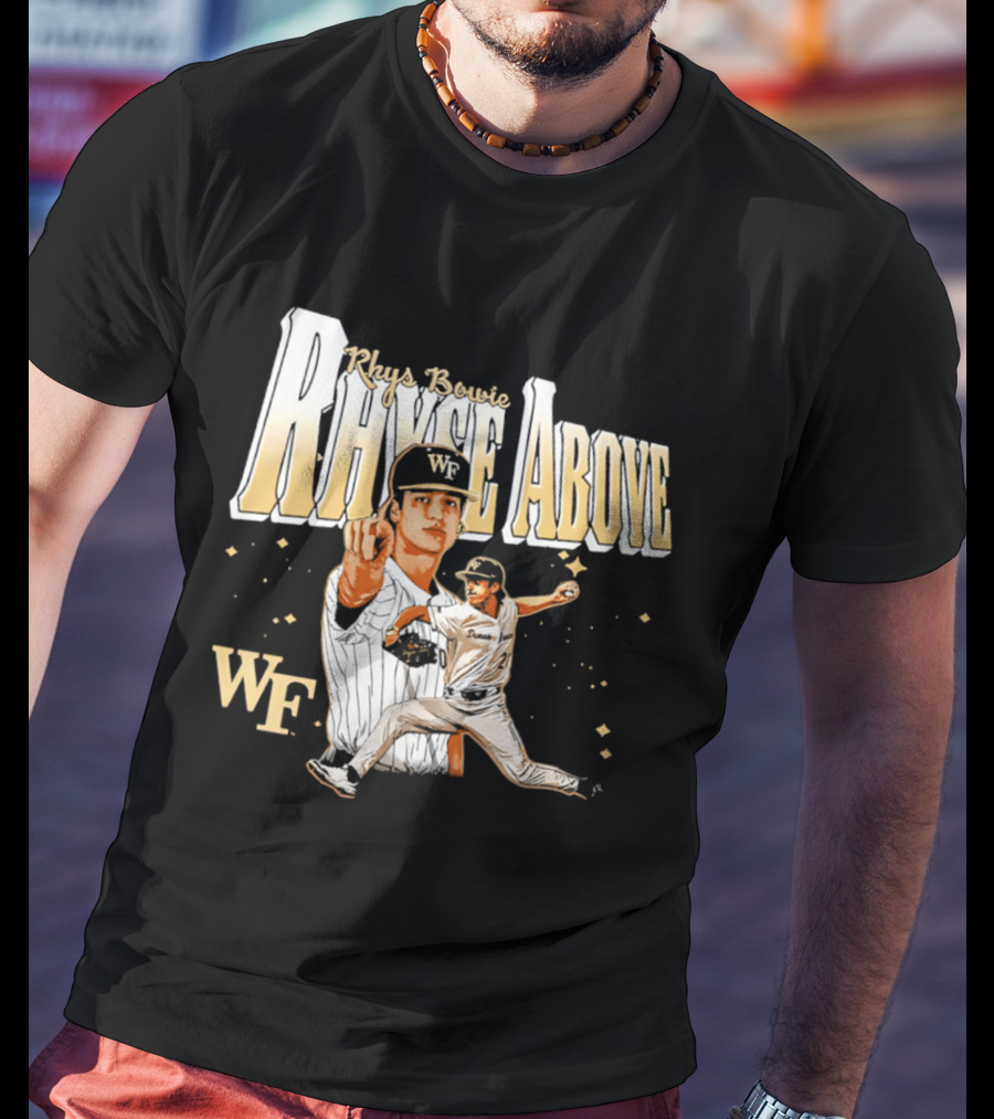 Rhys Bowie Wake Forest WF Baseball Rhys Above T-Shirt