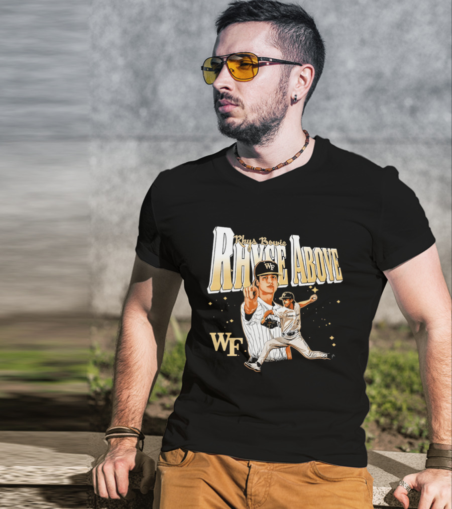 Rhys Bowie Wake Forest WF Baseball Rhys Above T-Shirt