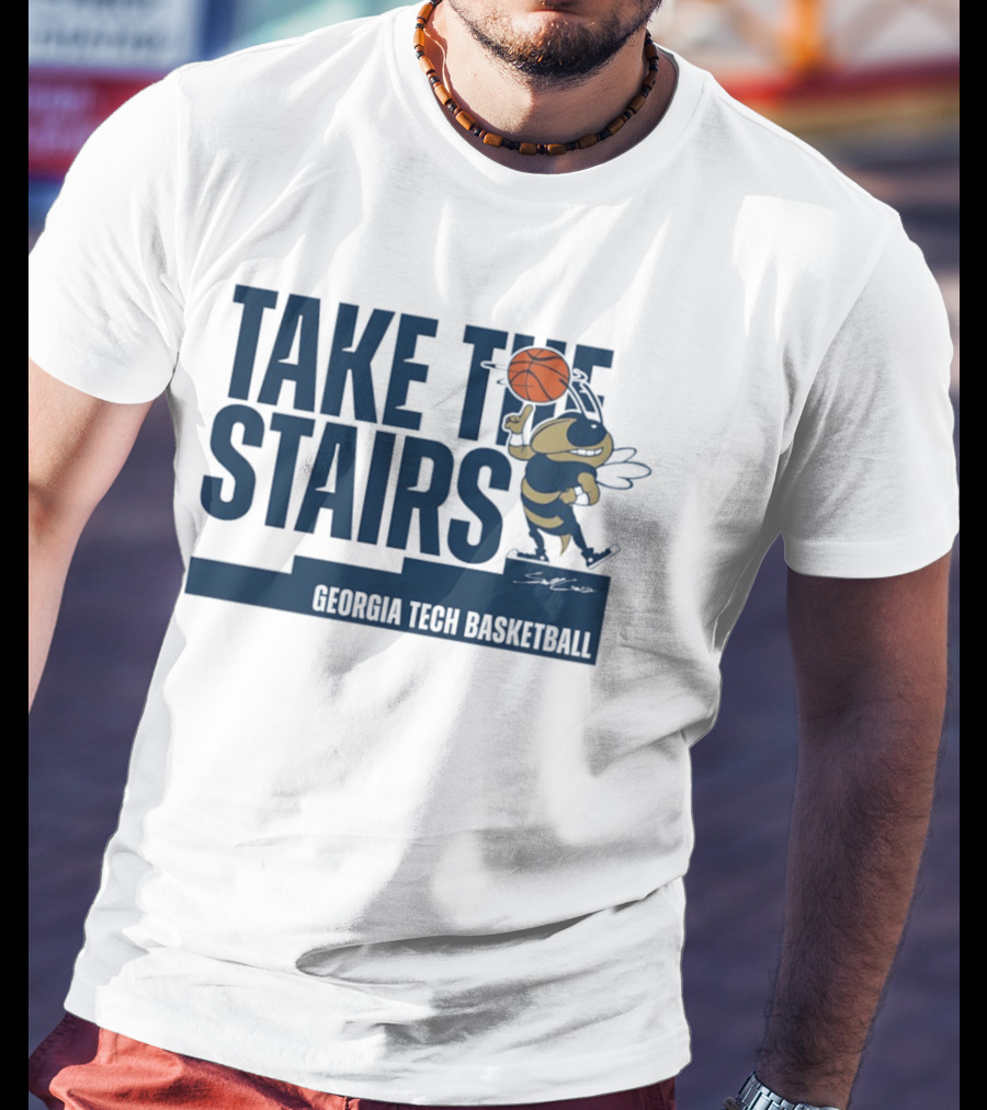 Georgia Tech Basketball Take The Stairs Buzz Basketball T-Shirt