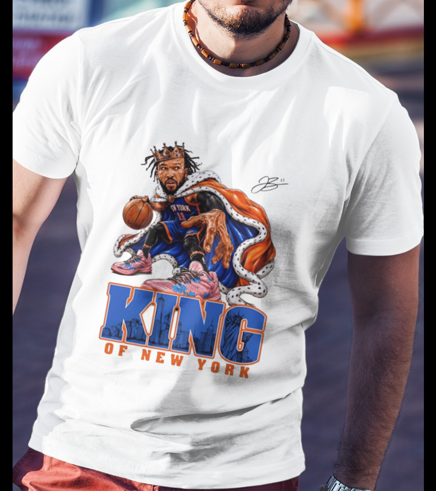 Jalen Brunson King Of New York Knicks Crown Cape T-Shirt