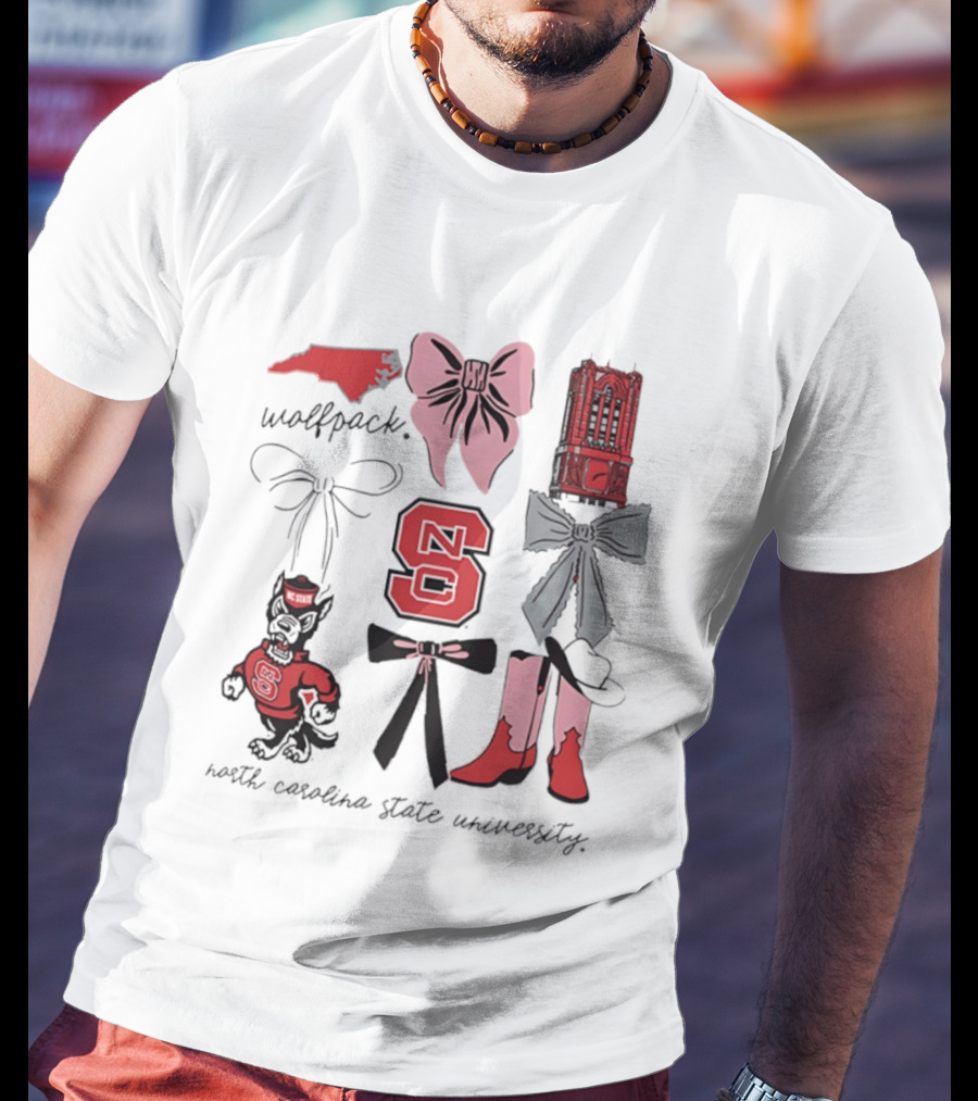 NC State Wolfpack Bows Boots North Carolina State University T-Shirt