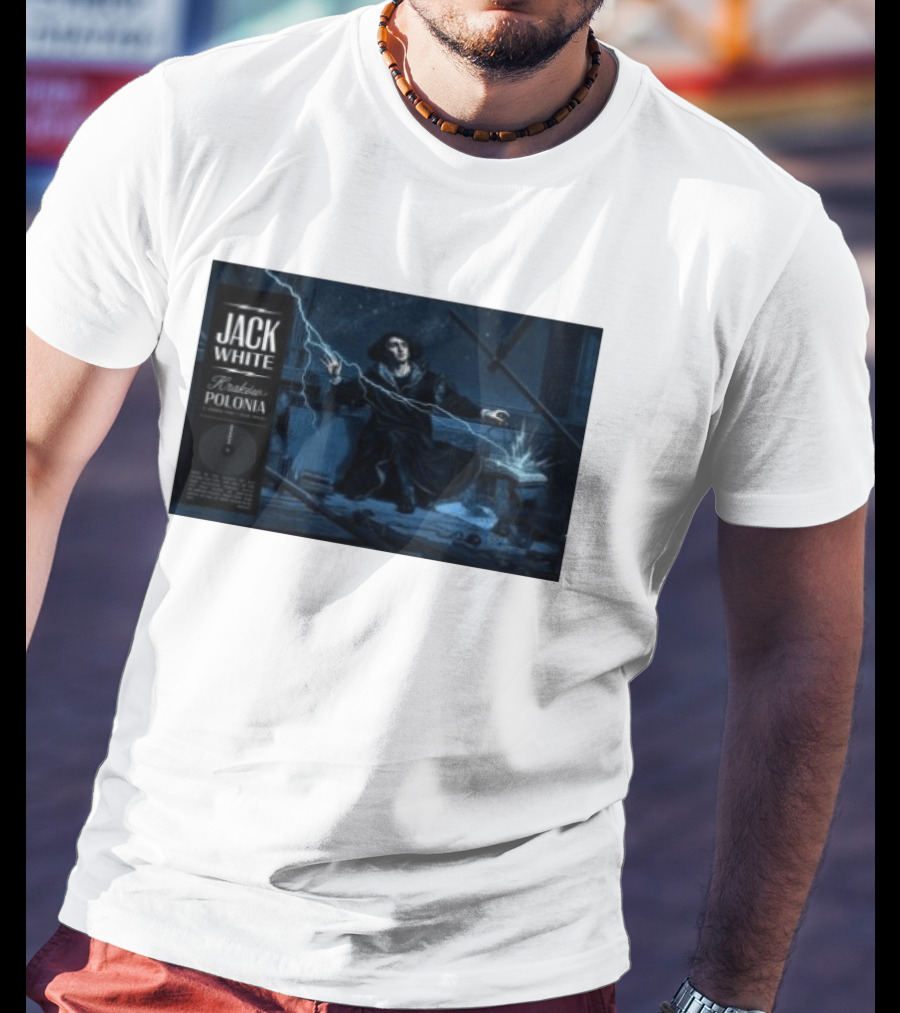 Jack White Kraków Polonia Tour June 2 2026 With Lightning And Figure T-Shirt