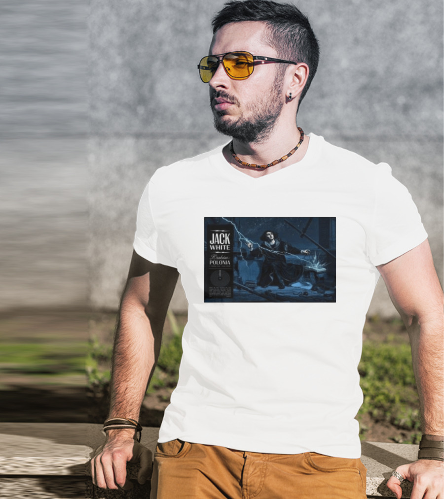 Jack White Kraków Polonia Tour June 2 2026 With Lightning And Figure T-Shirt
