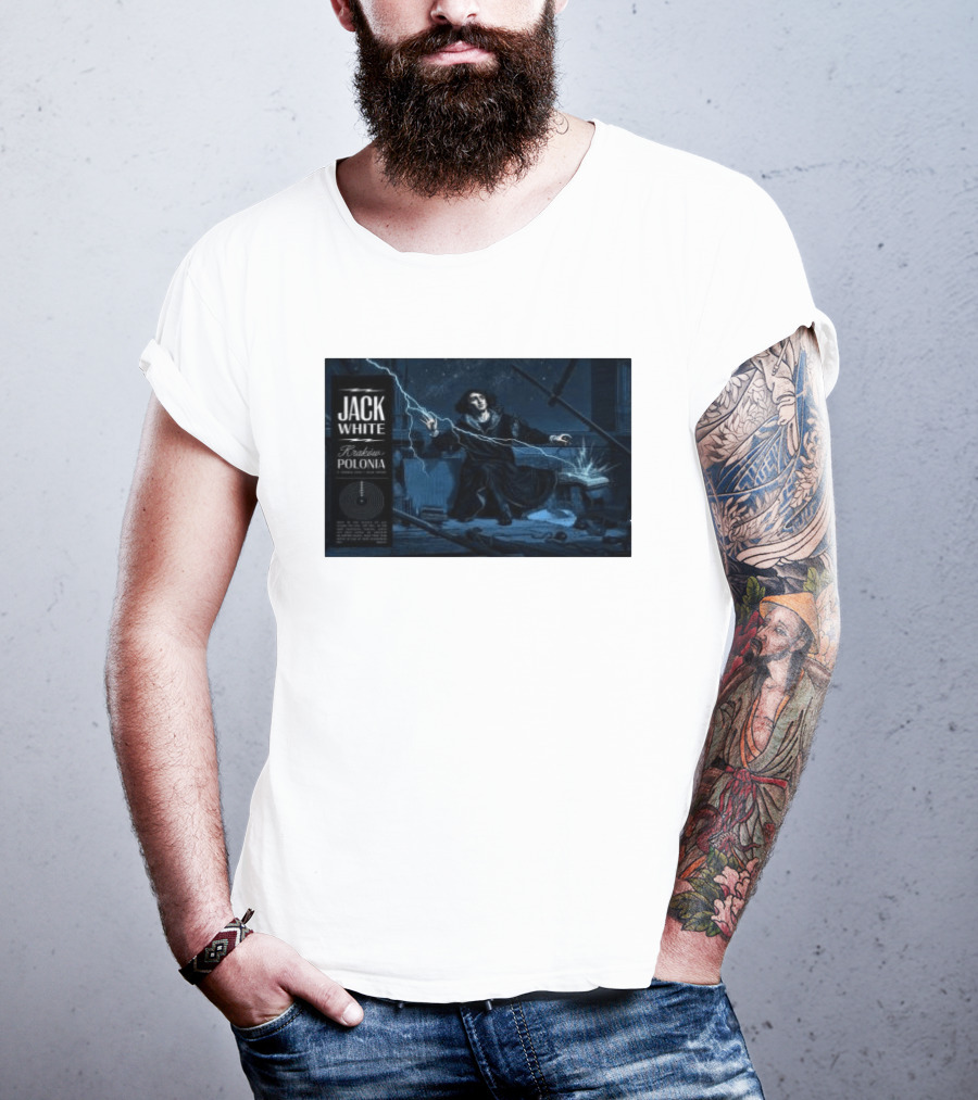 Jack White Kraków Polonia Tour June 2 2026 With Lightning And Figure T-Shirt