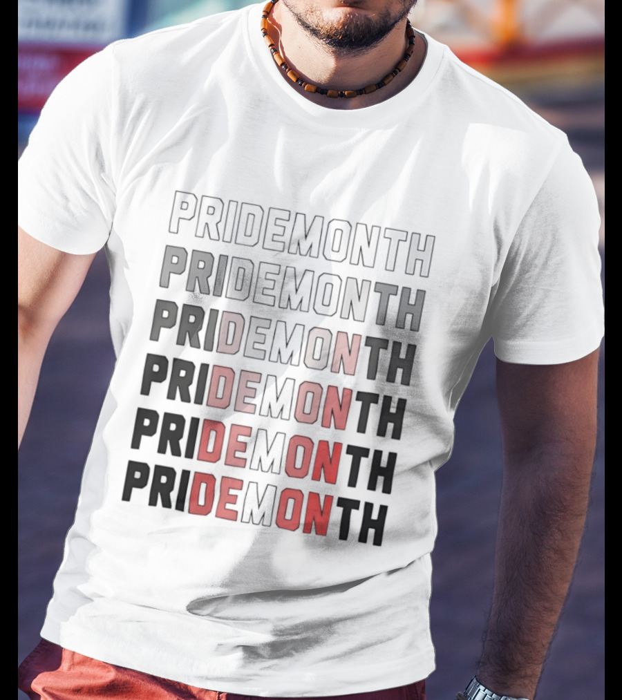 Pride Month Lesbian Flag Gradient Minimalist Rainbow DE Month T-Shirt