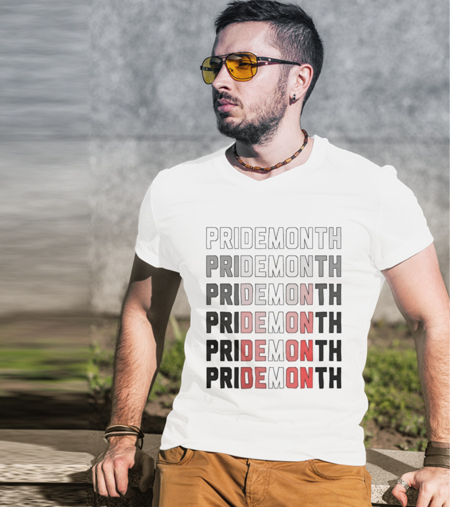 Pride Month Lesbian Flag Gradient Minimalist Rainbow DE Month T-Shirt