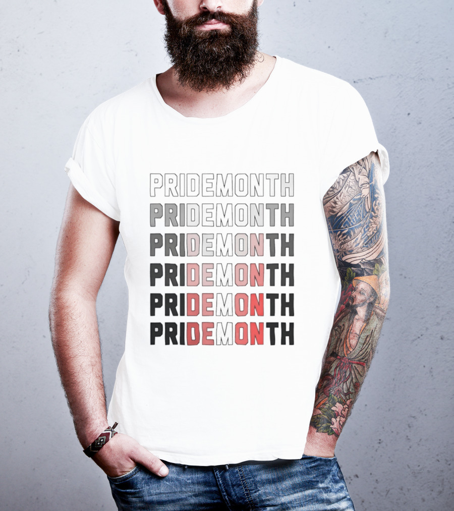 Pride Month Lesbian Flag Gradient Minimalist Rainbow DE Month T-Shirt