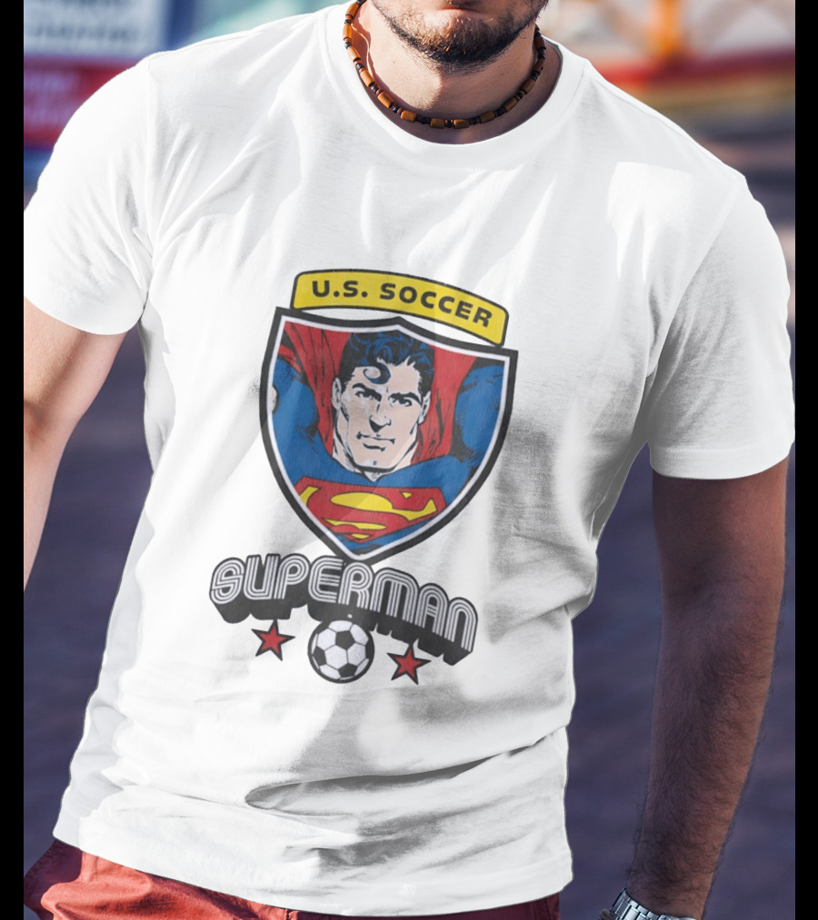 Superman U.S. Soccer Shield Soccer Ball Iconic Crest T-Shirt
