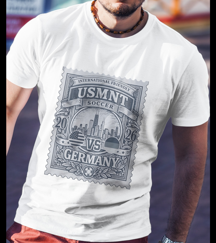 International Friendly 2026 USMNT Soccer Vs Germany Chicago Skyline T-Shirt