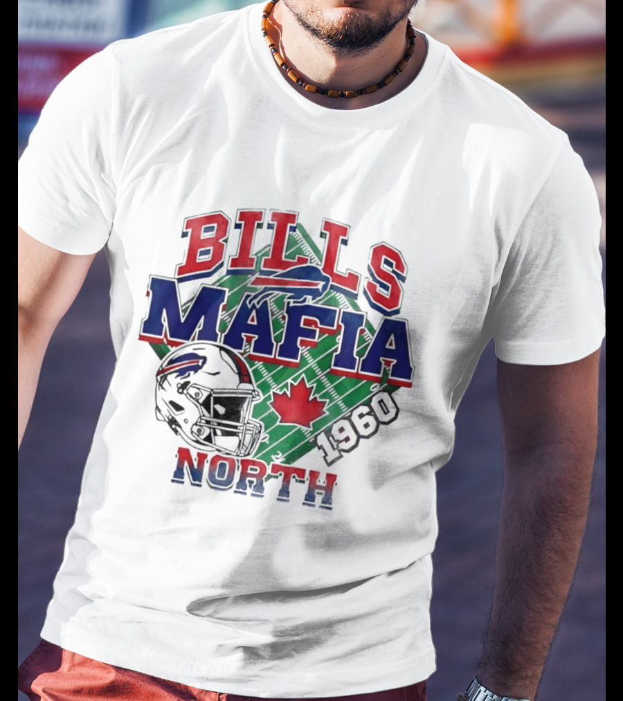 Bills Mafia North 1960 Helmet Maple Leaf T-Shirt