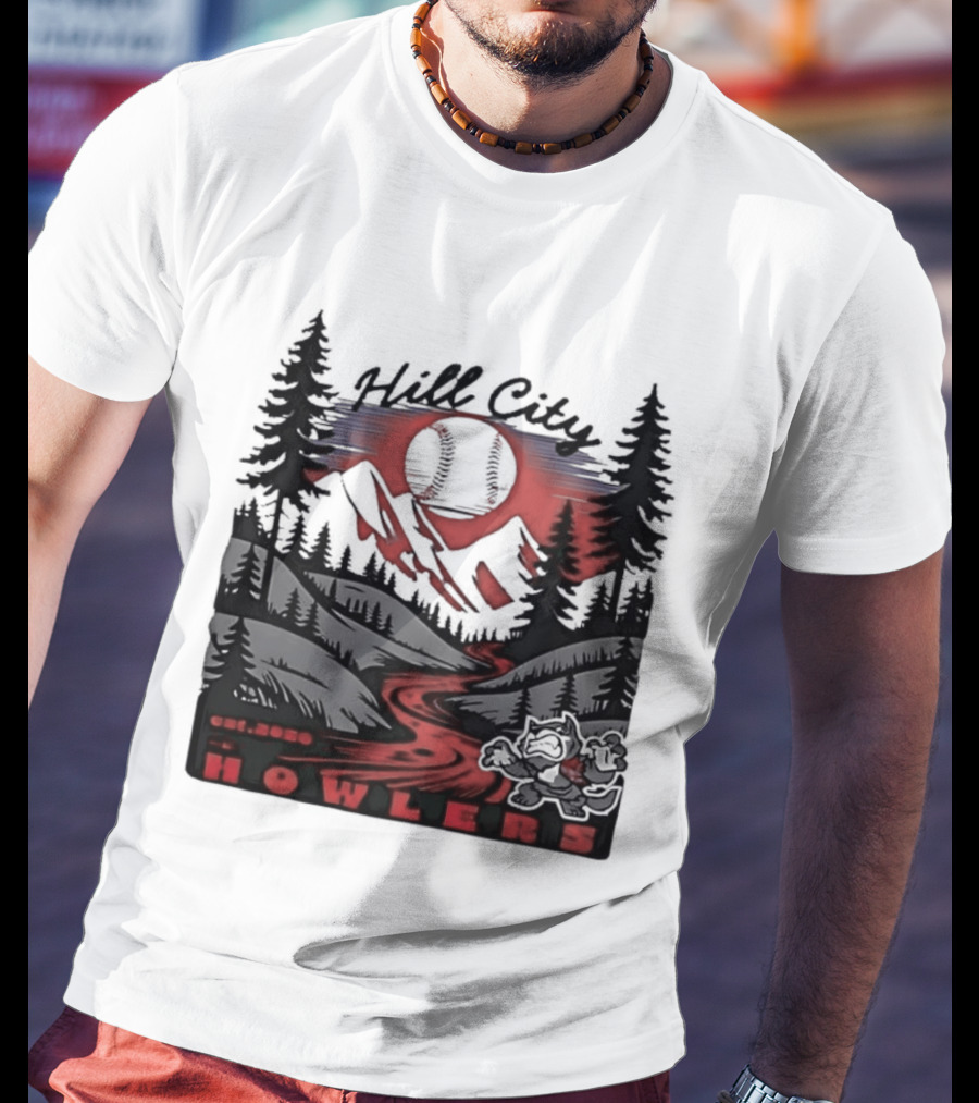Hill City Howlers Est 2020 Mountain Pine Tree Forest Nature Sports T-Shirt