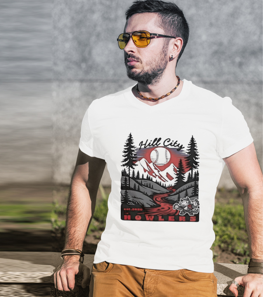 Hill City Howlers Est 2020 Mountain Pine Tree Forest Nature Sports T-Shirt
