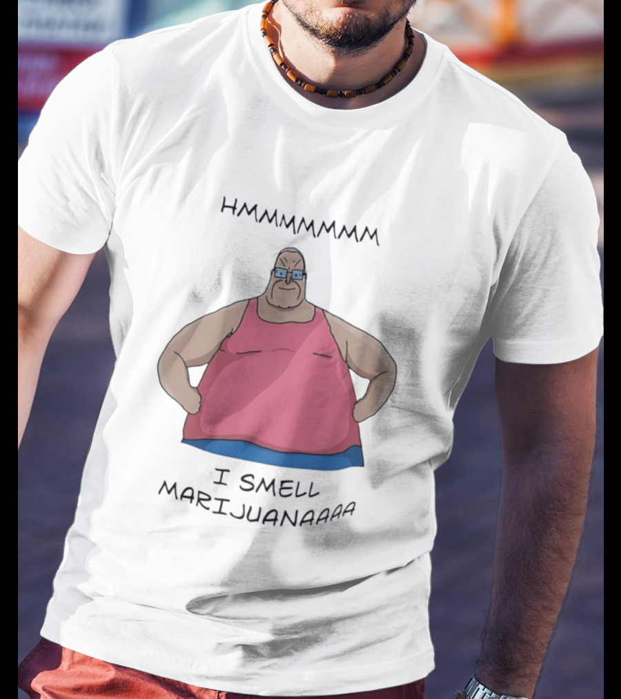 HMMMMMMM I Smell Marijuana Meme Character In Pink T-Shirt