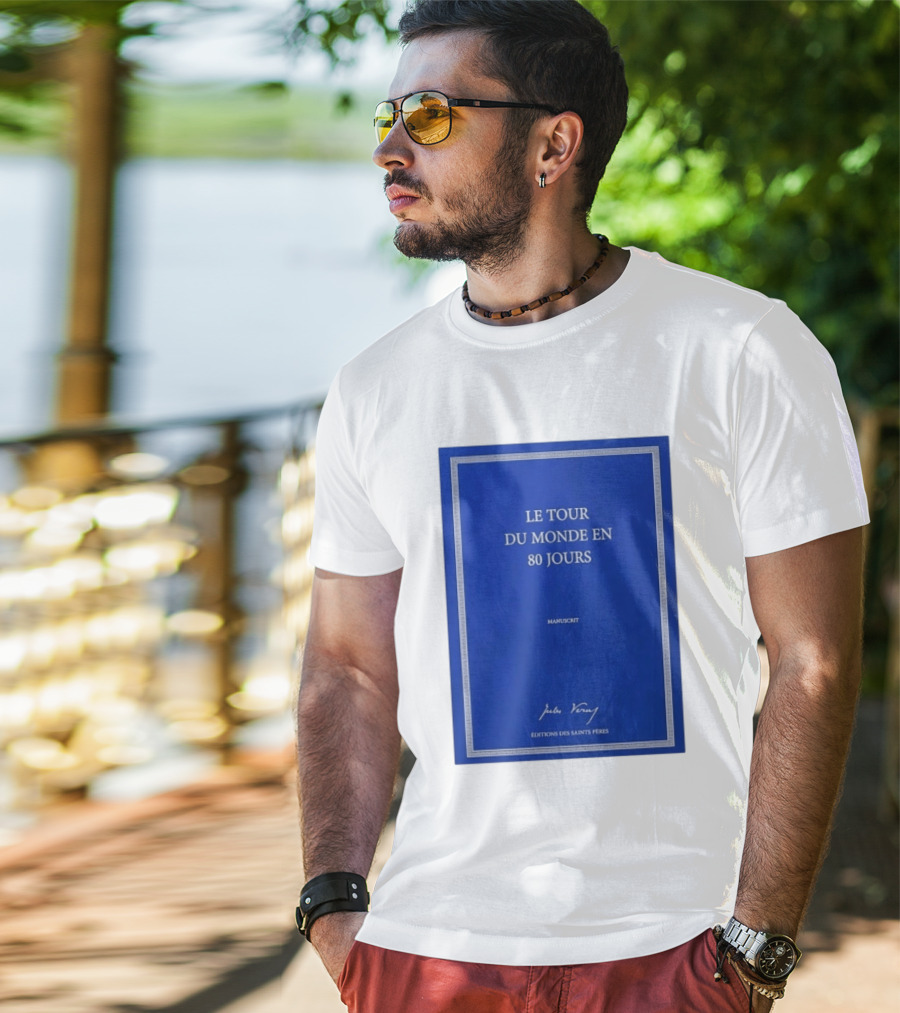 Le Tour Du Monde En 80 Jours Manuscrit Jules Verne Éditions Des Saints Pères T-Shirt