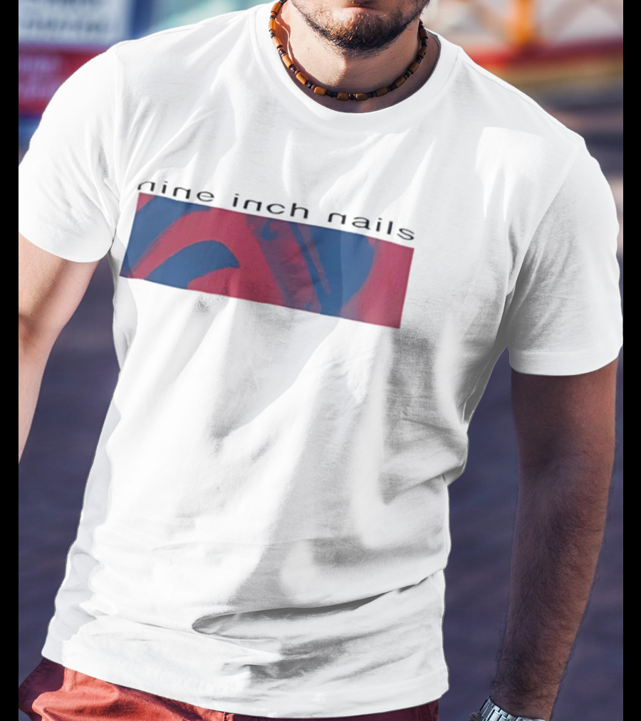Nine Inch Nails Music Abstract Red Blue T-Shirt