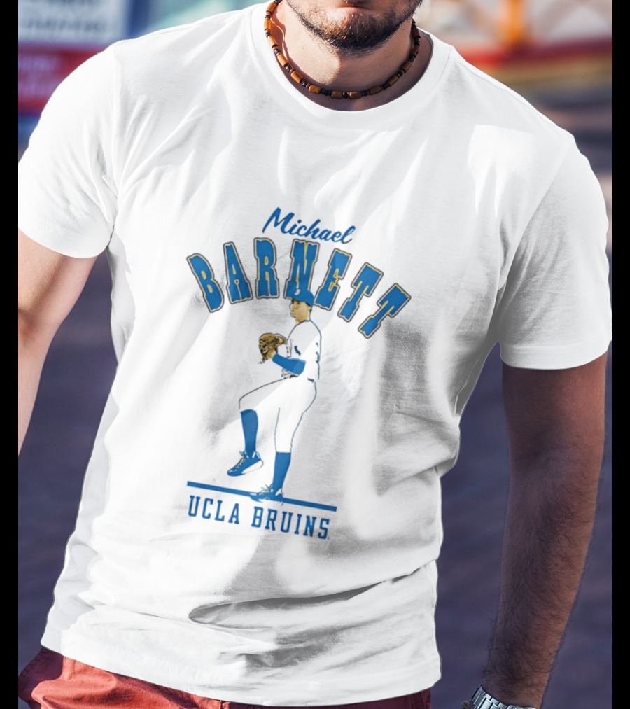 Michael Barnett UCLA Bruins Baseball Pitching T-Shirt
