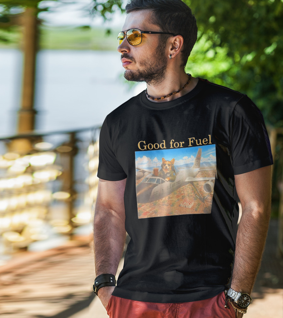 Corgi Pilot In U.S. Air Force Cockpit Good For Fuel T-Shirt
