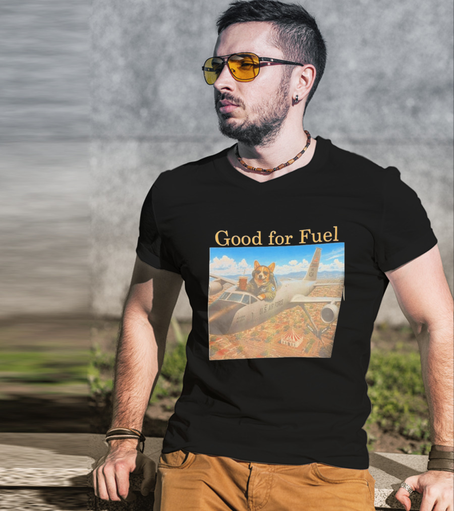 Corgi Pilot In U.S. Air Force Cockpit Good For Fuel T-Shirt