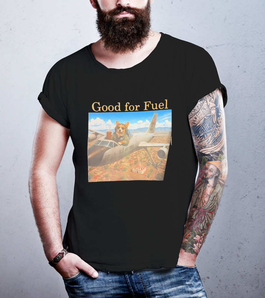 Corgi Pilot In U.S. Air Force Cockpit Good For Fuel T-Shirt