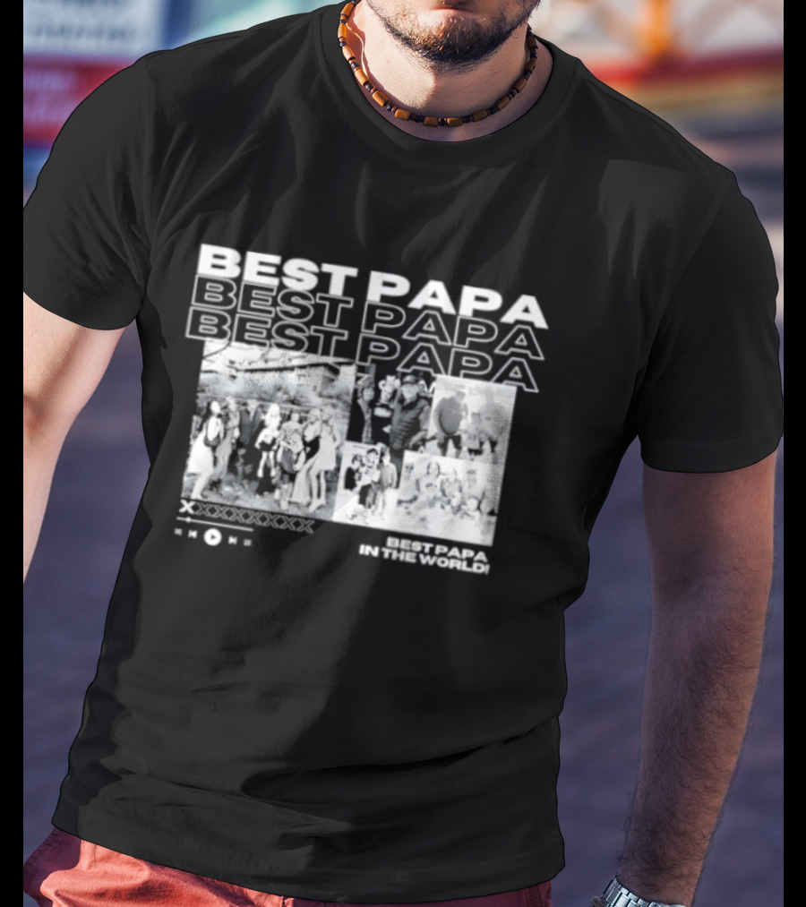Best Papa In The World Family Celebration Images T-Shirt