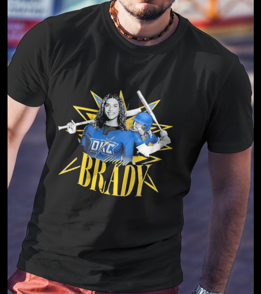 Oklahoma City Spark Maya Brady Stars Softball Player OKC T-Shirt
