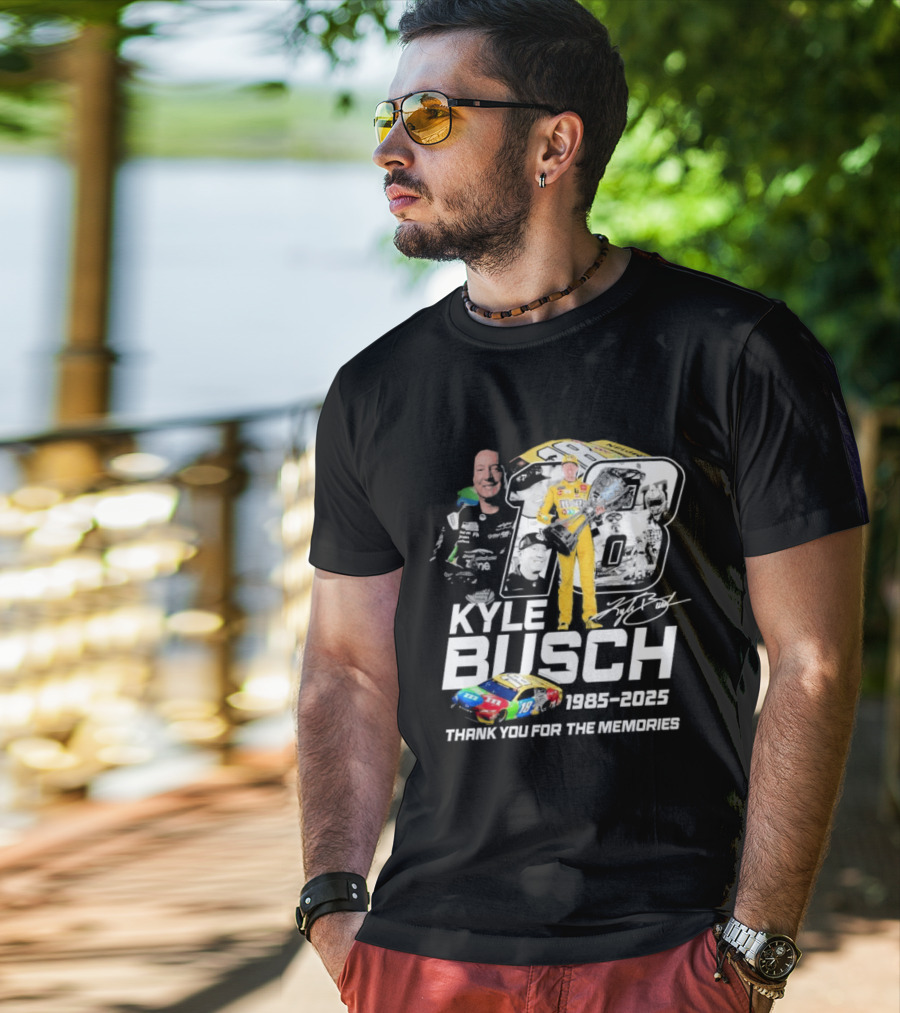 Kyle Busch Racing 1985 2025 Thank You For The Memories 18 Car NASCAR T-Shirt
