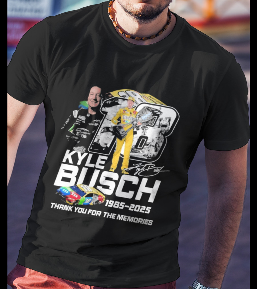 Kyle Busch Racing 1985 2025 Thank You For The Memories 18 Car NASCAR T-Shirt
