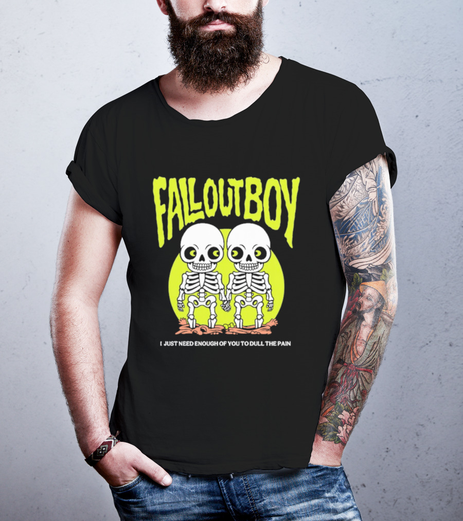 Fall Out Boy Twin Skeleton I Just Need Enough Of You To Dull The Pain T-Shirt