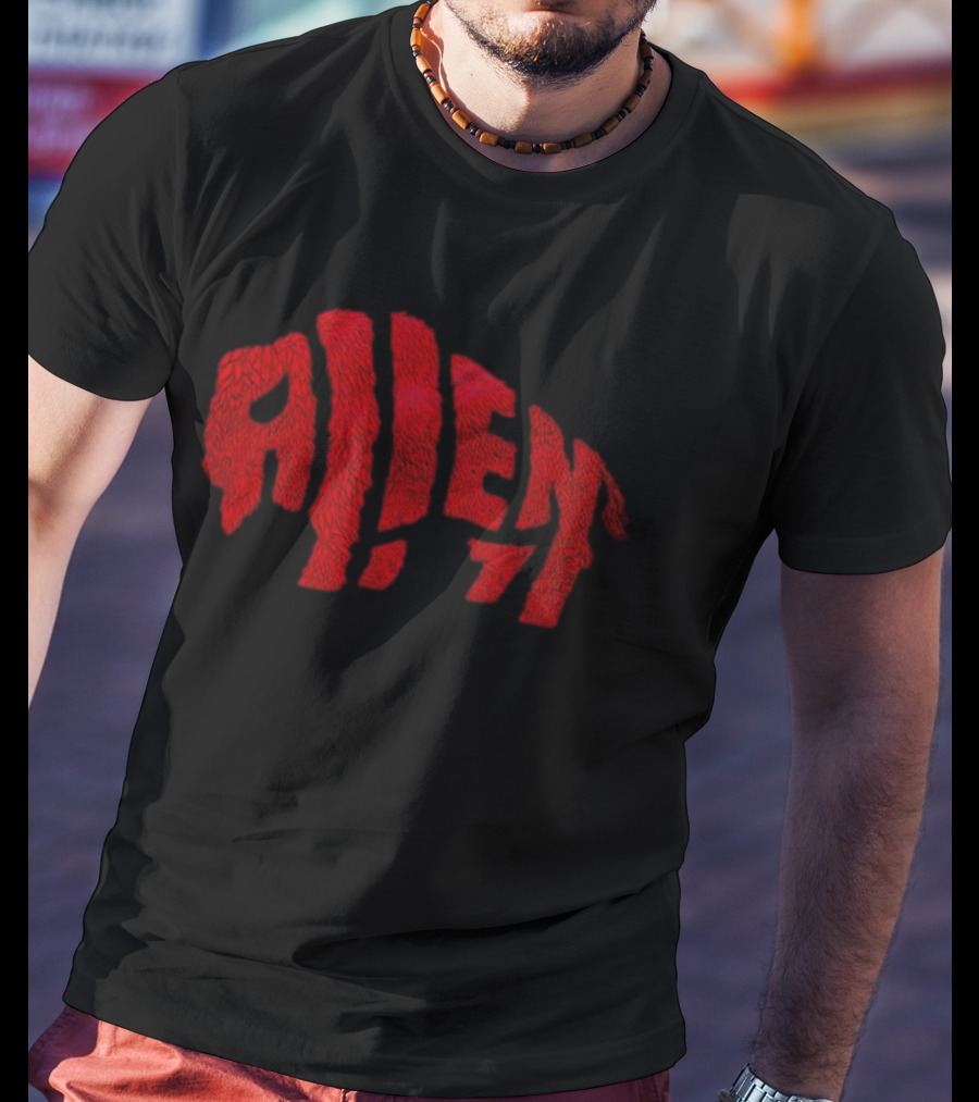 Allen Buffalo Bills Football Player Red Furry Letters T-Shirt