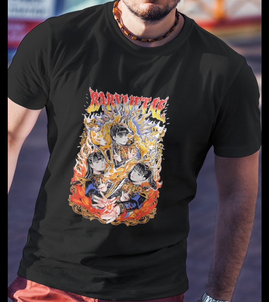 Babymetal Fox God Trio Flames Heavy Metal T-Shirt