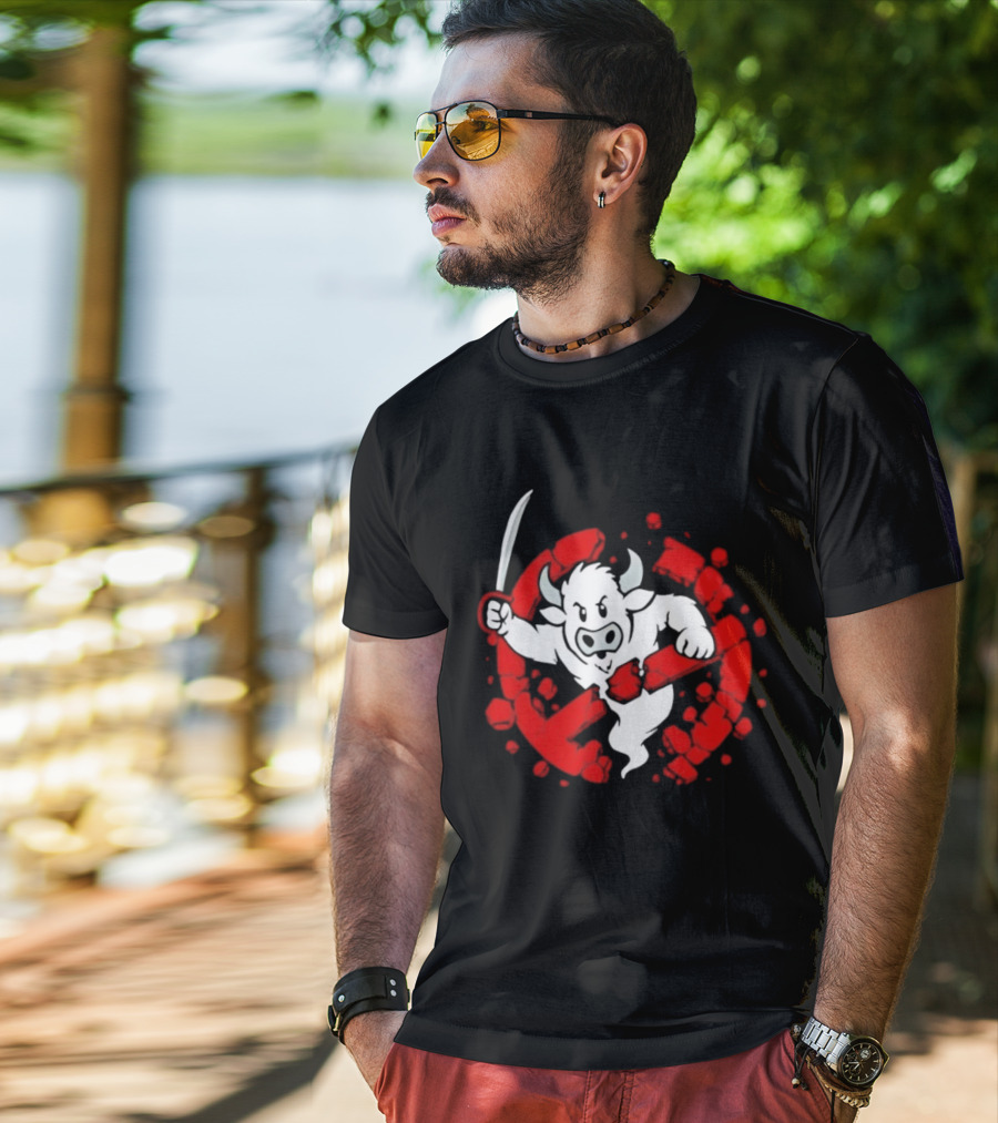Buffalo Ghostbusters Crossed Out Ghost Red Circle T-Shirt