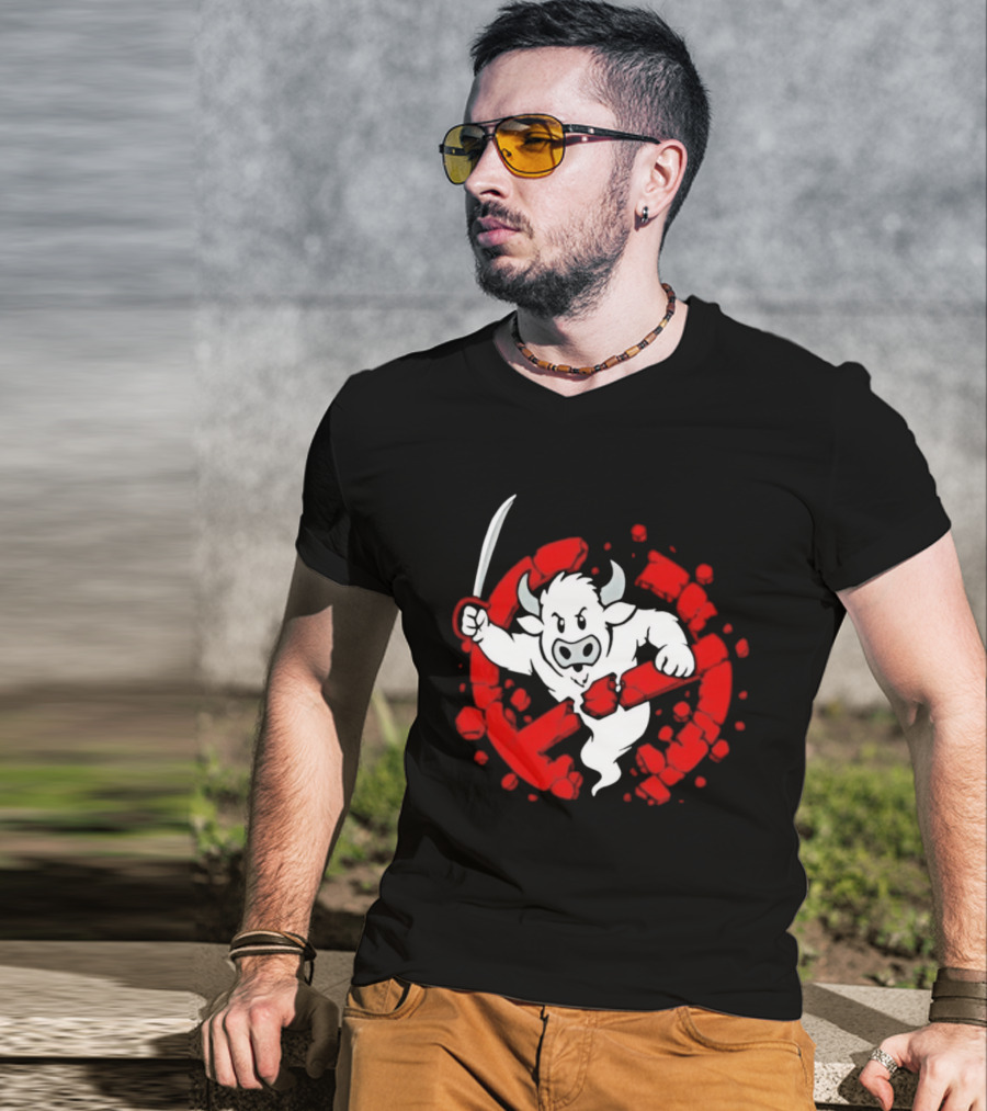 Buffalo Ghostbusters Crossed Out Ghost Red Circle T-Shirt